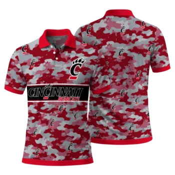 Cincinnati Bearcats Polo Shirt Custom Camo Band Red Fashion Forward