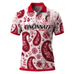 Cincinnati Bearcats Polo Shirt Custom Paisley Florals Red White Best Selling