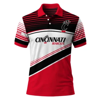 Cincinnati Bearcats Polo Shirt Custom Slanted Stripes Red White Best Selling