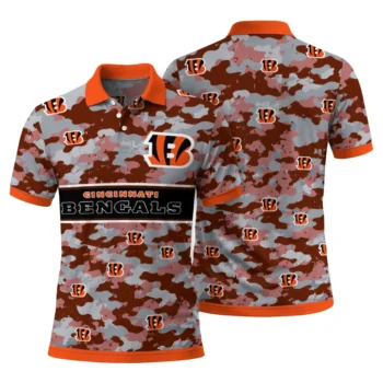 Cincinnati Bengals Polo Shirt Personalized Camo Band Orange Fashion Forward