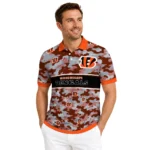 Cincinnati Bengals Polo Shirt Personalized Camo Band Orange Best Selling