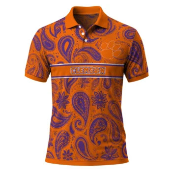 Clemson Tigers Polo Shirt Customized Paisley Band Orange Best Selling