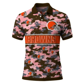 Cleveland Browns Polo Shirt Custom Camo Band Brown Best Selling
