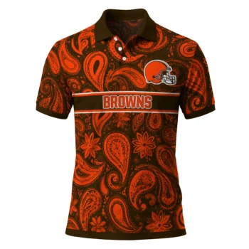 Cleveland Browns Polo Shirt Custom Paisley Band Brown Best Selling