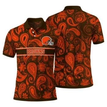 Cleveland Browns Polo Shirt Custom Paisley Band Brown Fashion Forward