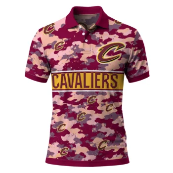 Cleveland Cavaliers Polo Shirt - Customized Camo Band Wine