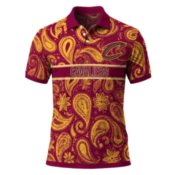 Cleveland Cavaliers Polo Shirt - Customized Paisley Band Wine