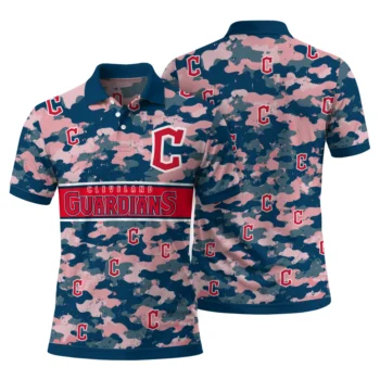 Cleveland Guardians Polo Shirt Custom Camo Band Navy Blue Fashion Forward