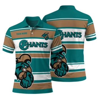 Coastal Carolina Chanticleers Polo Shirt Personalized Horizontal Blocks Green Fashion Forward