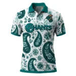 Coastal Carolina Chanticleers Polo Shirt Personalized Paisley Florals Green White Best Selling