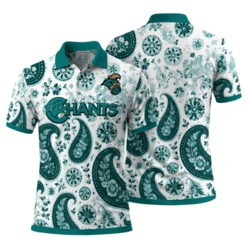 Coastal Carolina Chanticleers Polo Shirt Personalized Paisley Florals Green White Fashion Forward