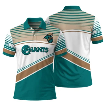 Coastal Carolina Chanticleers Polo Shirt Personalized Slanted Stripes Green White Fashion Forward