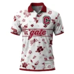 Colgate Raiders Polo Shirt Custom Floral Pinstripe Maroon White Best Selling