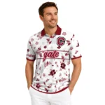 Colgate Raiders Polo Shirt Custom Floral Pinstripe Maroon White Best Selling
