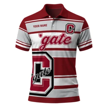 Colgate Raiders Polo Shirt Custom Horizontal Blocks Maroon Best Selling