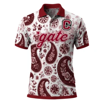 Colgate Raiders Polo Shirt Custom Paisley Florals Maroon White Best Selling