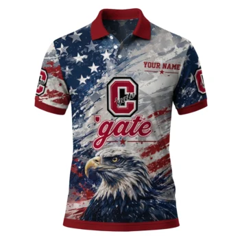 Colgate Raiders Polo Shirt Custom Star Brushstrokes Maroon Blue Best Selling