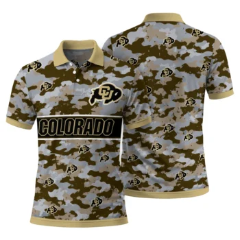 Colorado Buffaloes Polo Shirt Customized Camo Band Gold Fashion Forward