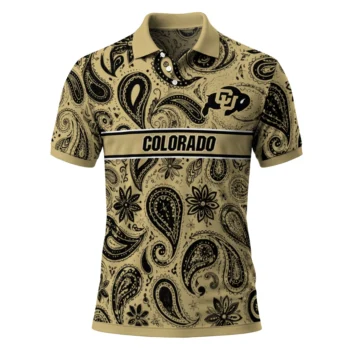 Colorado Buffaloes Polo Shirt Customized Paisley Band Gold Best Selling