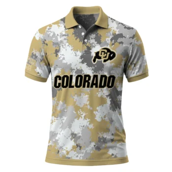 Colorado Buffaloes Polo Shirt Customized Pixel Camo Gold Best Selling