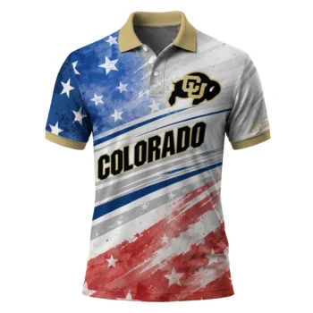 Colorado Buffaloes Polo Shirt Customized Star Stripes Red Blue Best Selling