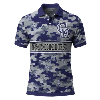 Colorado Rockies Polo Shirt Customized Camo Band Blue Best Selling