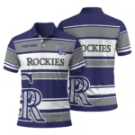 Colorado Rockies Polo Shirt Customized Horizontal Blocks Blue Best Selling