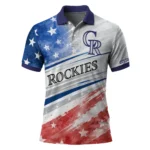 Colorado Rockies Polo Shirt Customized Star Stripes Red Blue Best Selling