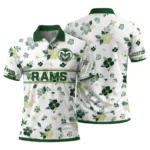 Colorado State Rams Polo Shirt Personalized Floral Pinstripe Green White Best Selling