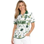 Colorado State Rams Polo Shirt Personalized Floral Pinstripe Green White Best Selling