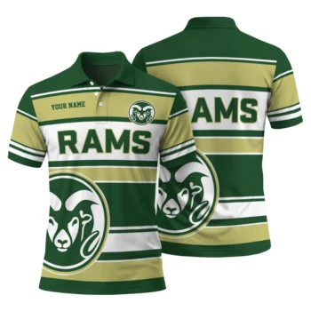 Colorado State Rams Polo Shirt Personalized Horizontal Blocks Green Fashion Forward