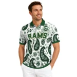 Colorado State Rams Polo Shirt Personalized Paisley Florals Green White Best Selling