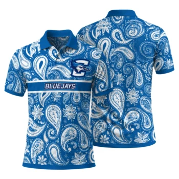 Creighton Bluejays Polo Shirt Custom Paisley Band Blue Fashion Forward