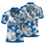 Creighton Bluejays Polo Shirt Custom Pixel Camo Blue Best Selling