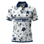 Dallas Cowboys Polo Shirt Personalized Floral Pinstripe Blue White Best Selling