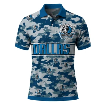 Dallas Mavericks Polo Shirt - Personalized Camo Band Blue