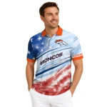 Denver Broncos Polo Shirt Custom Star Stripes Red Blue Best Selling