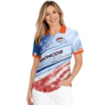 Denver Broncos Polo Shirt Custom Star Stripes Red Blue Best Selling