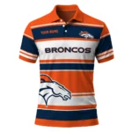 Denver Broncos Polo Shirt Customized Horizontal Blocks Orange Best Selling