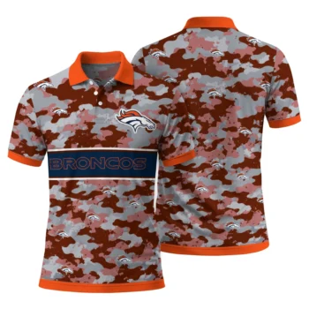 Denver Broncos Polo Shirt Personalized Camo Band Orange Fashion Forward