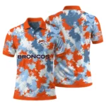 Denver Broncos Polo Shirt Personalized Pixel Camo Orange Best Selling