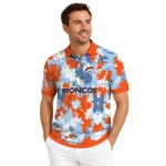 Denver Broncos Polo Shirt Personalized Pixel Camo Orange Best Selling