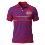 Detroit Pistons Polo Shirt - Customized Paisley Band Red