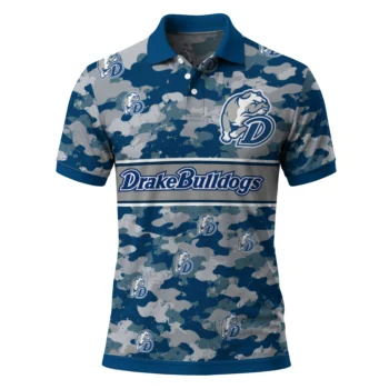 Drake Bulldogs Polo Shirt Custom Camo Band Blue Best Selling