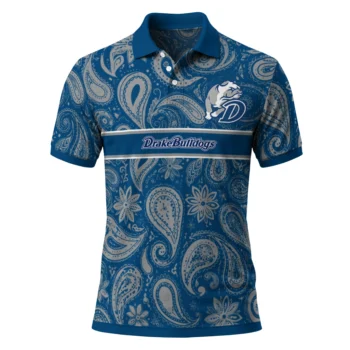 Drake Bulldogs Polo Shirt Custom Paisley Band Blue Best Selling