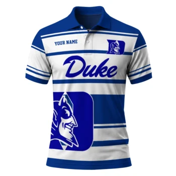 Duke Blue Devils Polo Shirt Personalized Horizontal Blocks Blue Best Selling