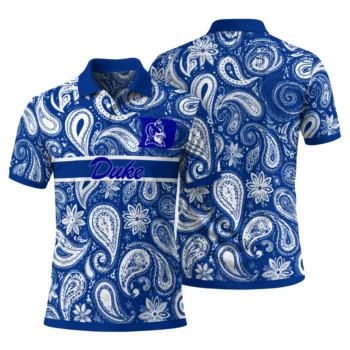 Duke Blue Devils Polo Shirt Personalized Paisley Band Blue Fashion Forward