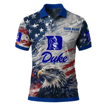 Duke Blue Devils Polo Shirt Personalized Star Brushstrokes Blue Best Selling