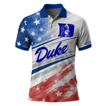 Duke Blue Devils Polo Shirt Personalized Star Stripes Red Blue Best Selling