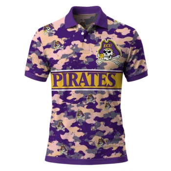 East Carolina Pirates Polo Shirt Customized Camo Band Purple Best Selling